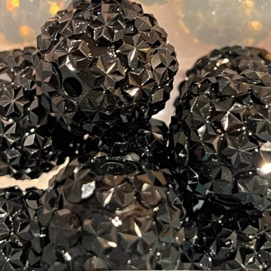 (BP22 53) 1 x 20mm Black star bead