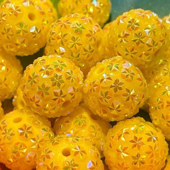 (BP22 65) 1 x 20mm Yellow Star bead