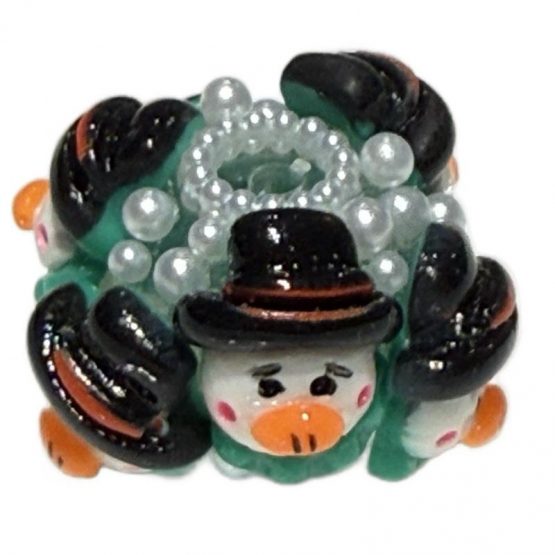 1 x 18mm snowman bead