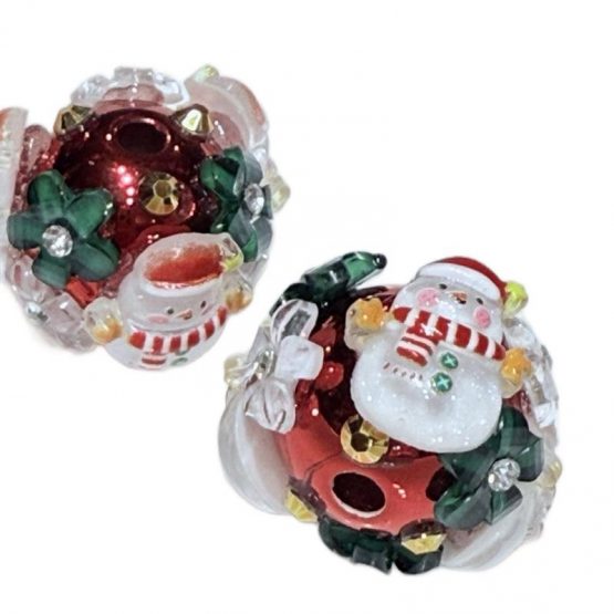 1 x 18mm snowman bead