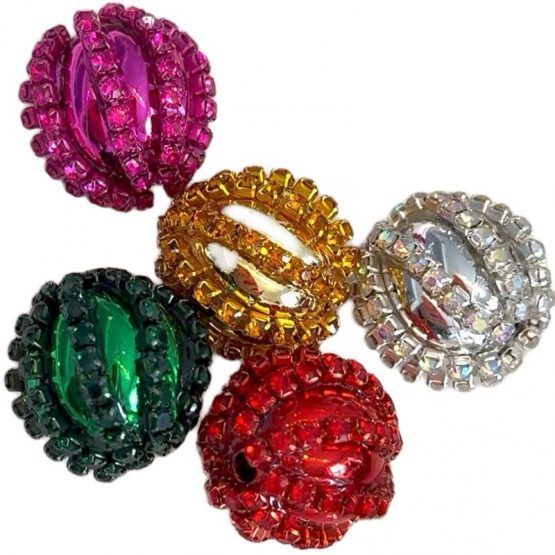 (FB) 1 x 18mm Diamante pumpkin bead