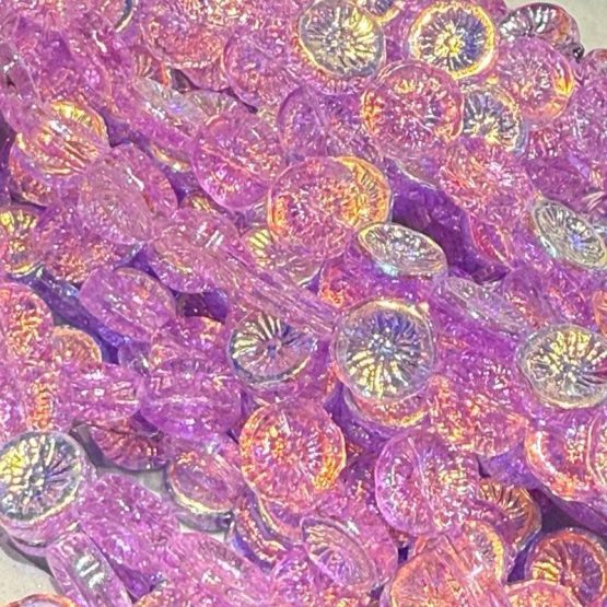 Glass Flower beads Lilac
