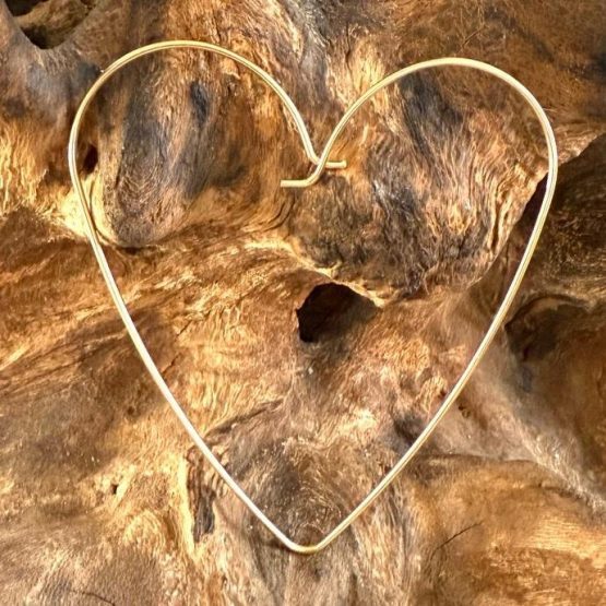 5 x Heart shaped wire Gold
