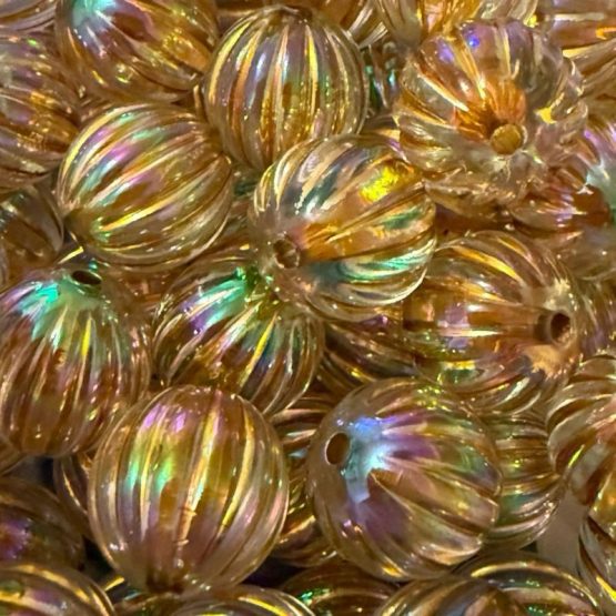 (BP 182) 5 x 16mm gold pumpkin beads