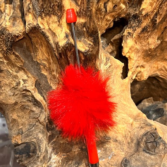 Long fluffly red Beadable pen