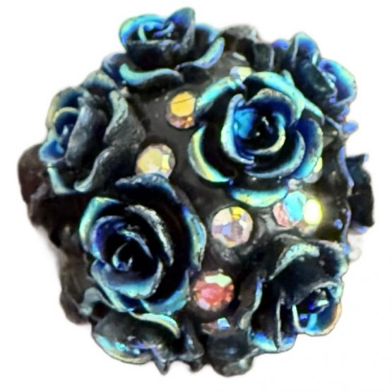 1 x rose bead blue black