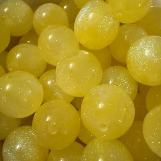 (BP 168) 5 x 16mm yellow glitter shimmer beads