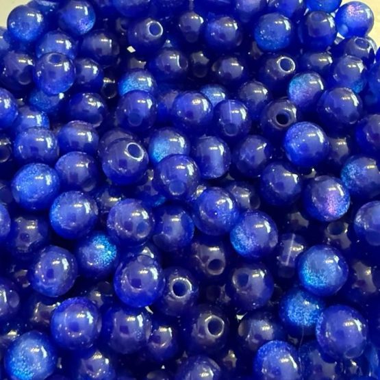 (BP472) 20 x 8mm blue glitter beads