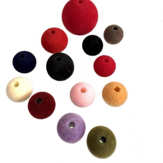 (BP468) Flocked beads