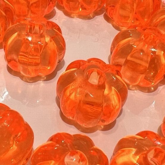 (BP246) 10 x 12mm orange pumpkin beads