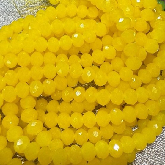 Glass faceted beads Yellow Pineapple
