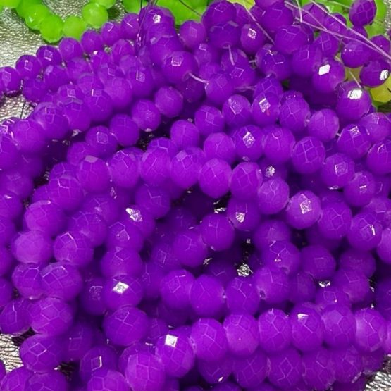 Glass faceted beads Purple